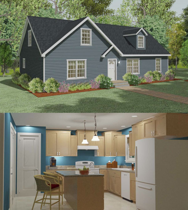 Adirondack cape modular home model by Millbrook