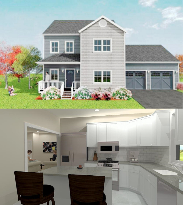 Berks two-story modular home model by Millbrook