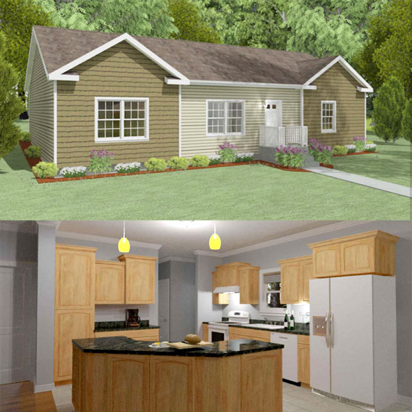 Brooks ranch modular home model by Millbrook