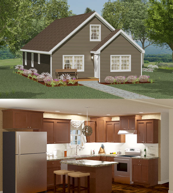 Catskill cape modular home model by Millbrook