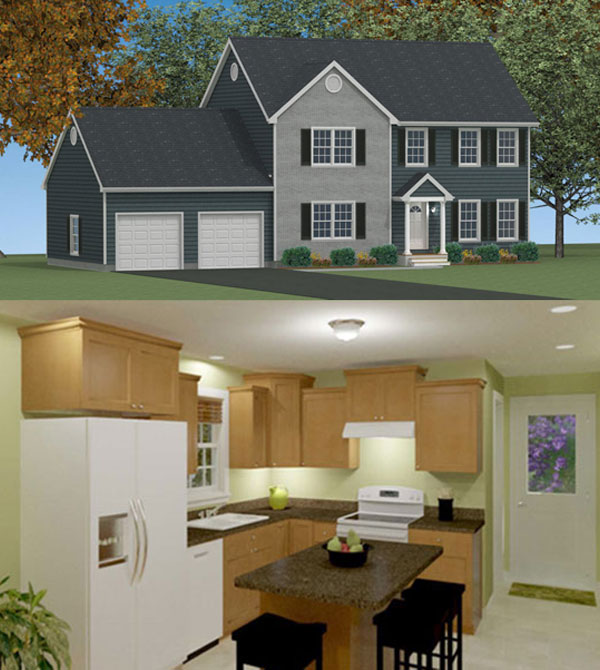 Ozark two-story modular home model by Millbrook